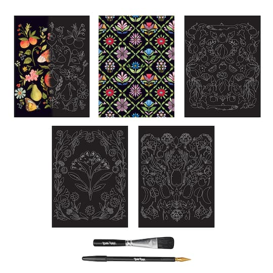 Brea Reese® 9" x 12" Fruit Garden Party Scratch Art Paper Pad